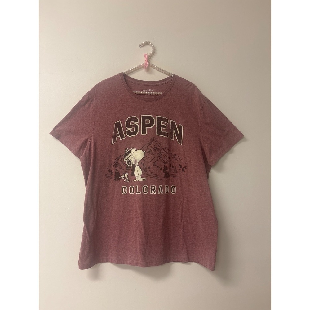 VTG Peanuts SNOOPY‎ ASPEN COLORADO 2XL Graphic Tee T-shirts Charlie Brown Top